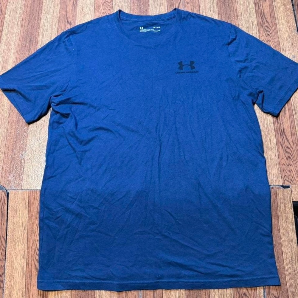 Under Armour Blue‎ Heat Retro Tech Sportswear Running Train Shirt Large